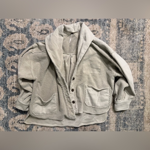 Free People Cream Oversized Jacket - Picture 2 of 6